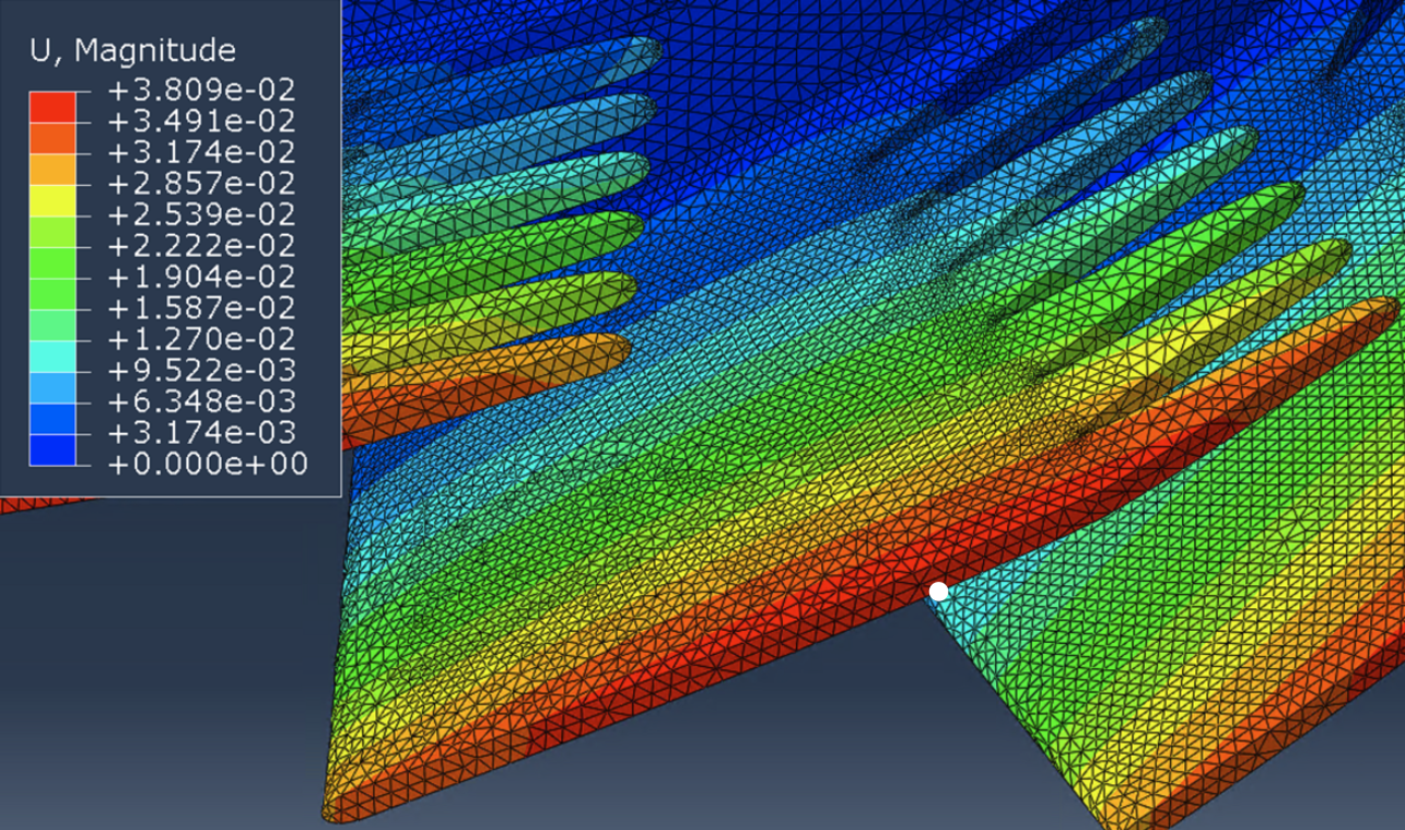 ABAQUS deformation result for a serrated fan blade