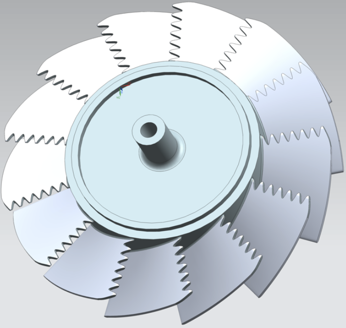 High-speed fan CAD with leading-edge serrations