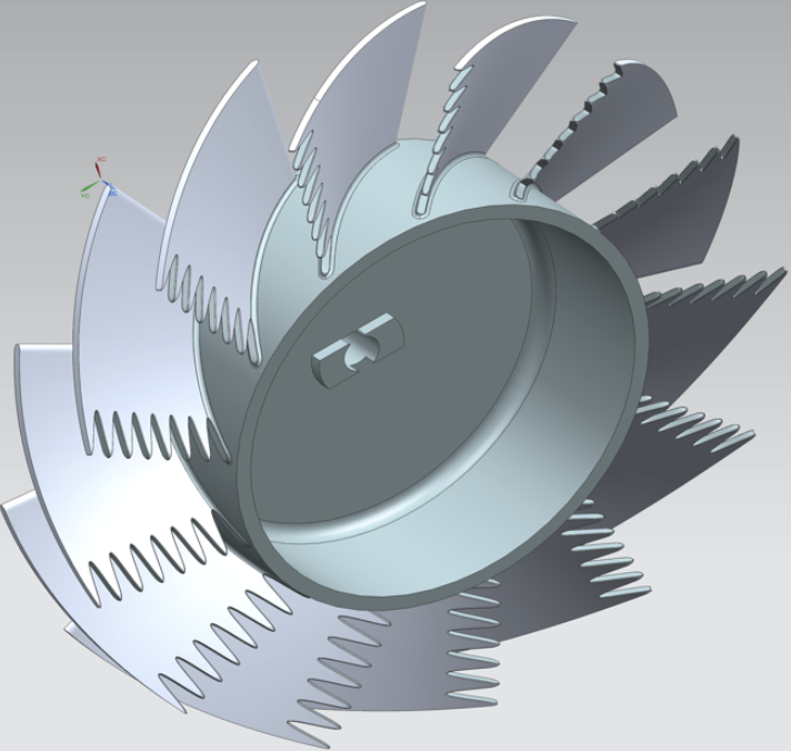 High-speed fan CAD with trailing-edge serrations