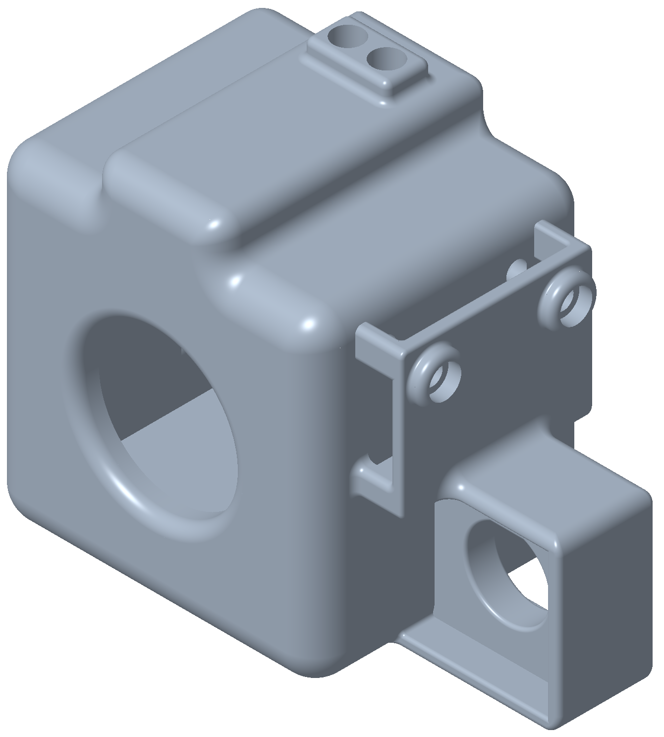 CAD model of a motor and actuator holder for functional microphone testing