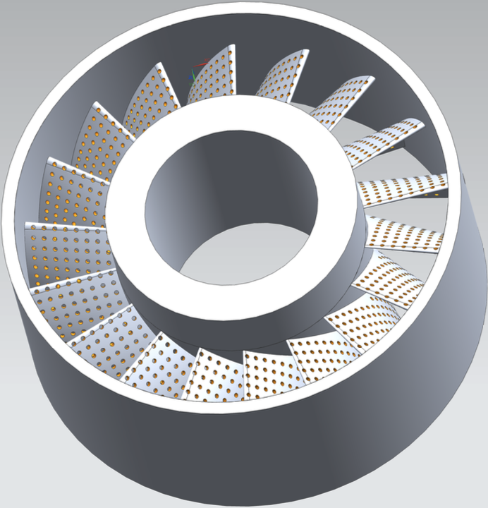 Fully porous outlet guide vane CAD design