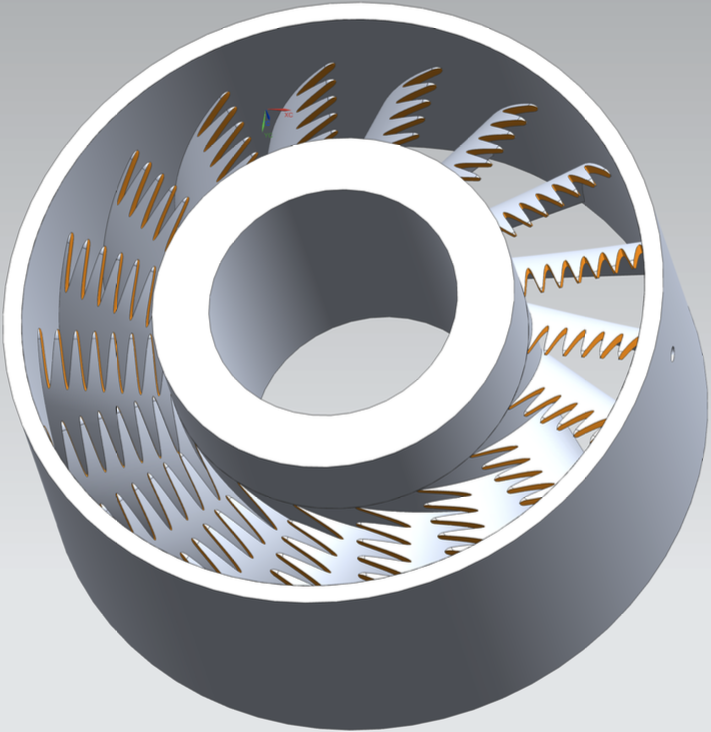 Outlet guide vane with a sinusoidal serrated leading edge